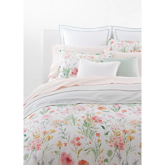 Ralph Lauren Spencer Border Sateen One Standard Pillow Sham White/Sage $120 NIP - Picture 1 of 3